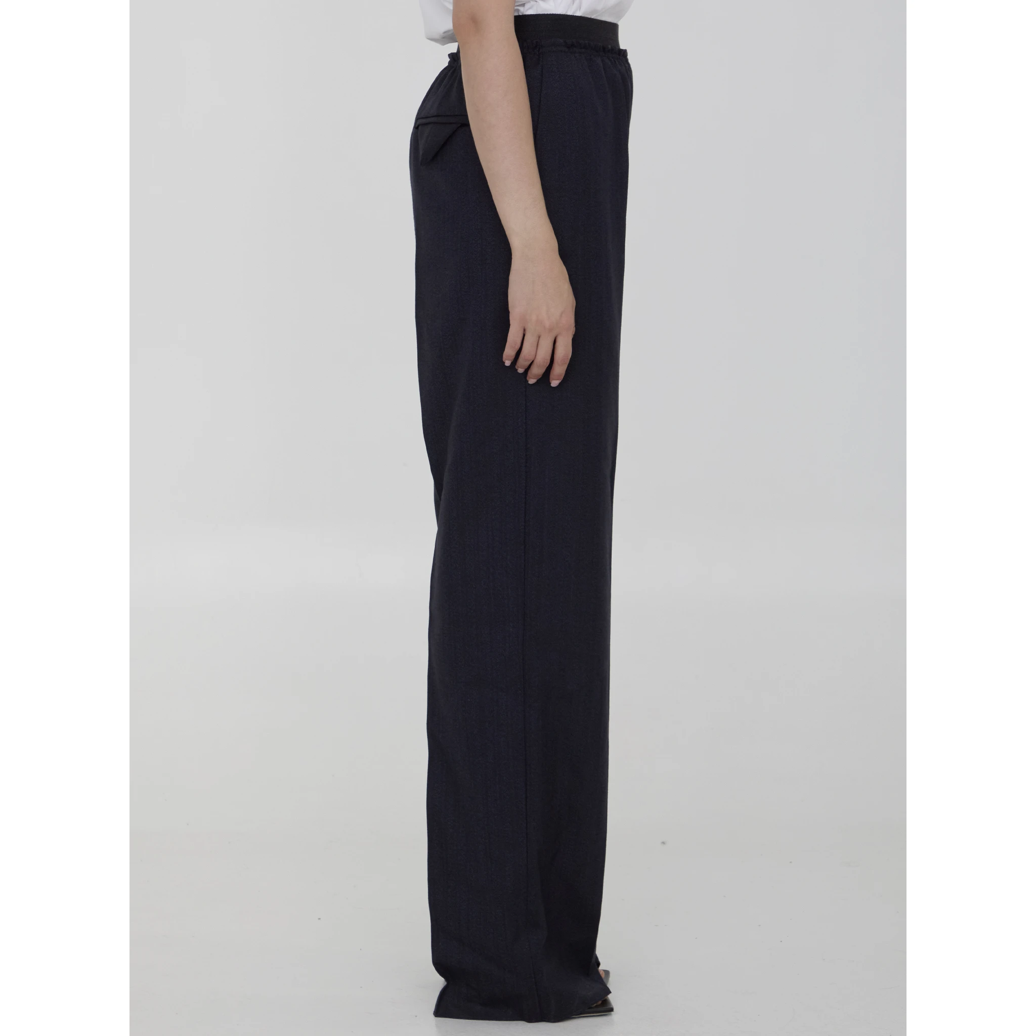 Striped wool trousers