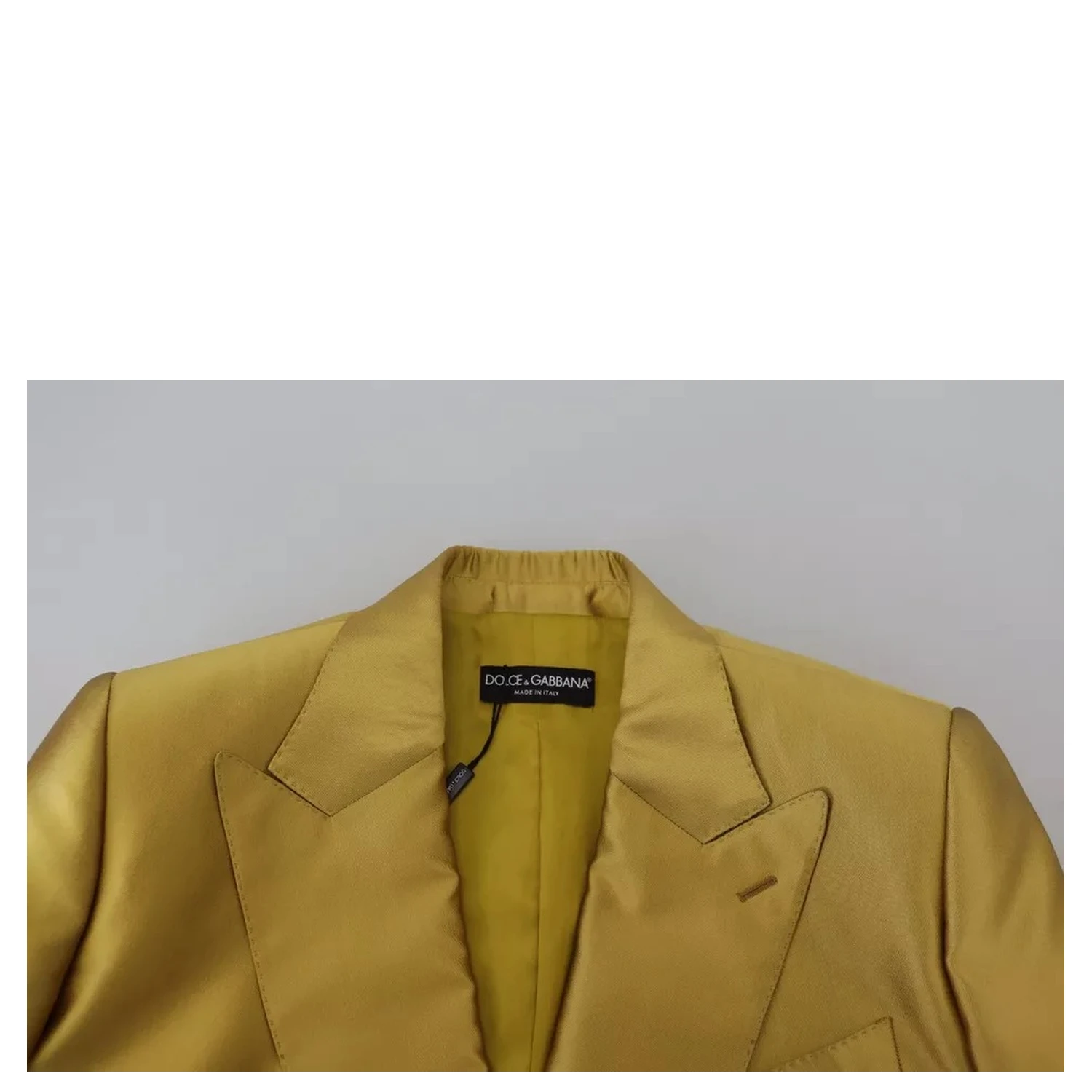 Gold Satin Long Sleeves Blazer Coat Jacket