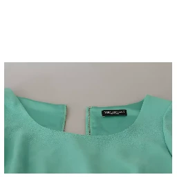 Mint Green Sheath Square Neckline Midi Dress