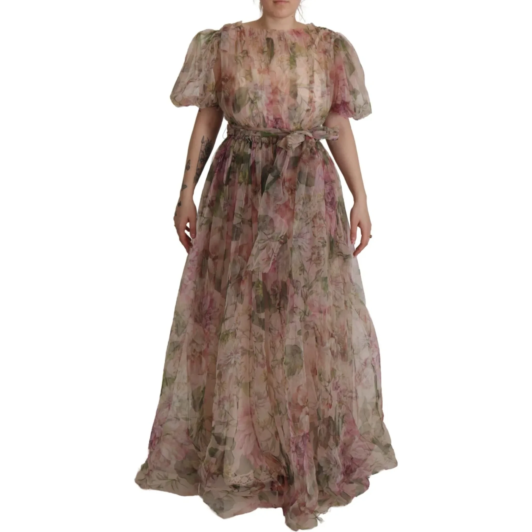 Multicolor Floral Print Long Maxi Gown Dress