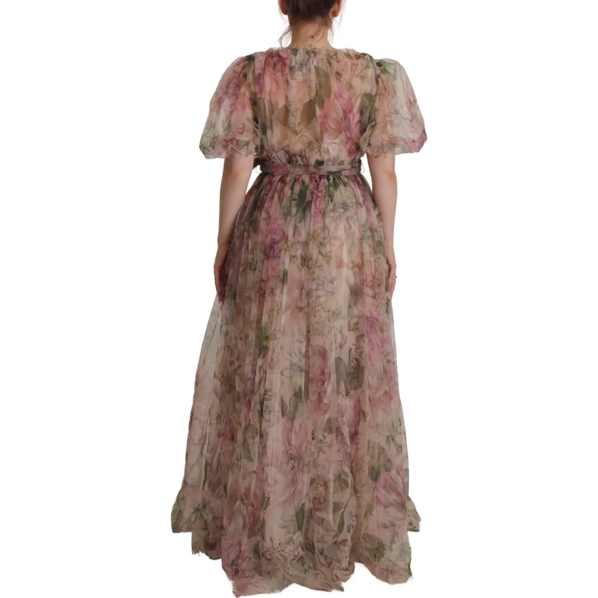Multicolor Floral Print Long Maxi Gown Dress