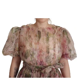 Multicolor Floral Print Long Maxi Gown Dress