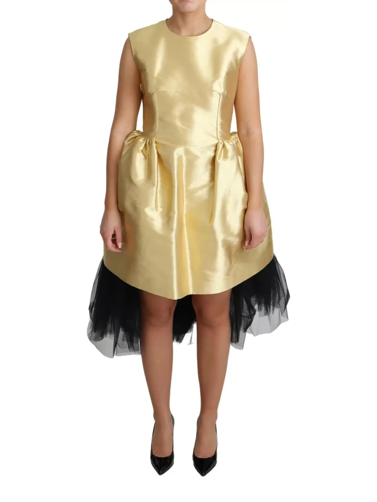Gold Polyester Sleeveless A-line Tulle Dress alternative