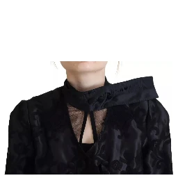 Black Lace Sheer Corset Organza Silk Jacket