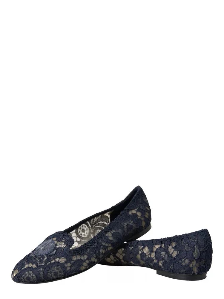 Dark Blue Taormina Lace Slip On Flats Shoes alternative