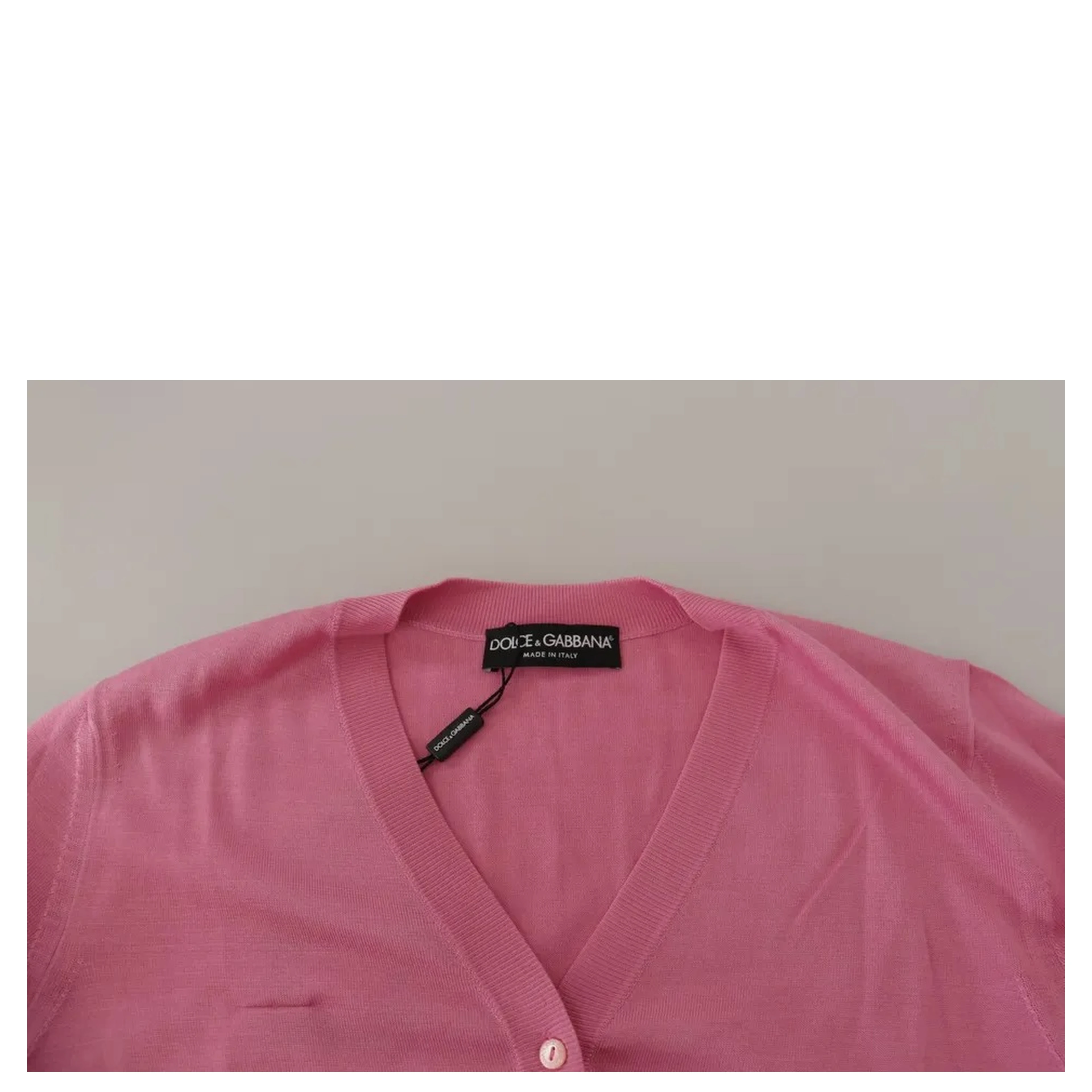 Pink 100% Silk Button Down Cardigan Sweater