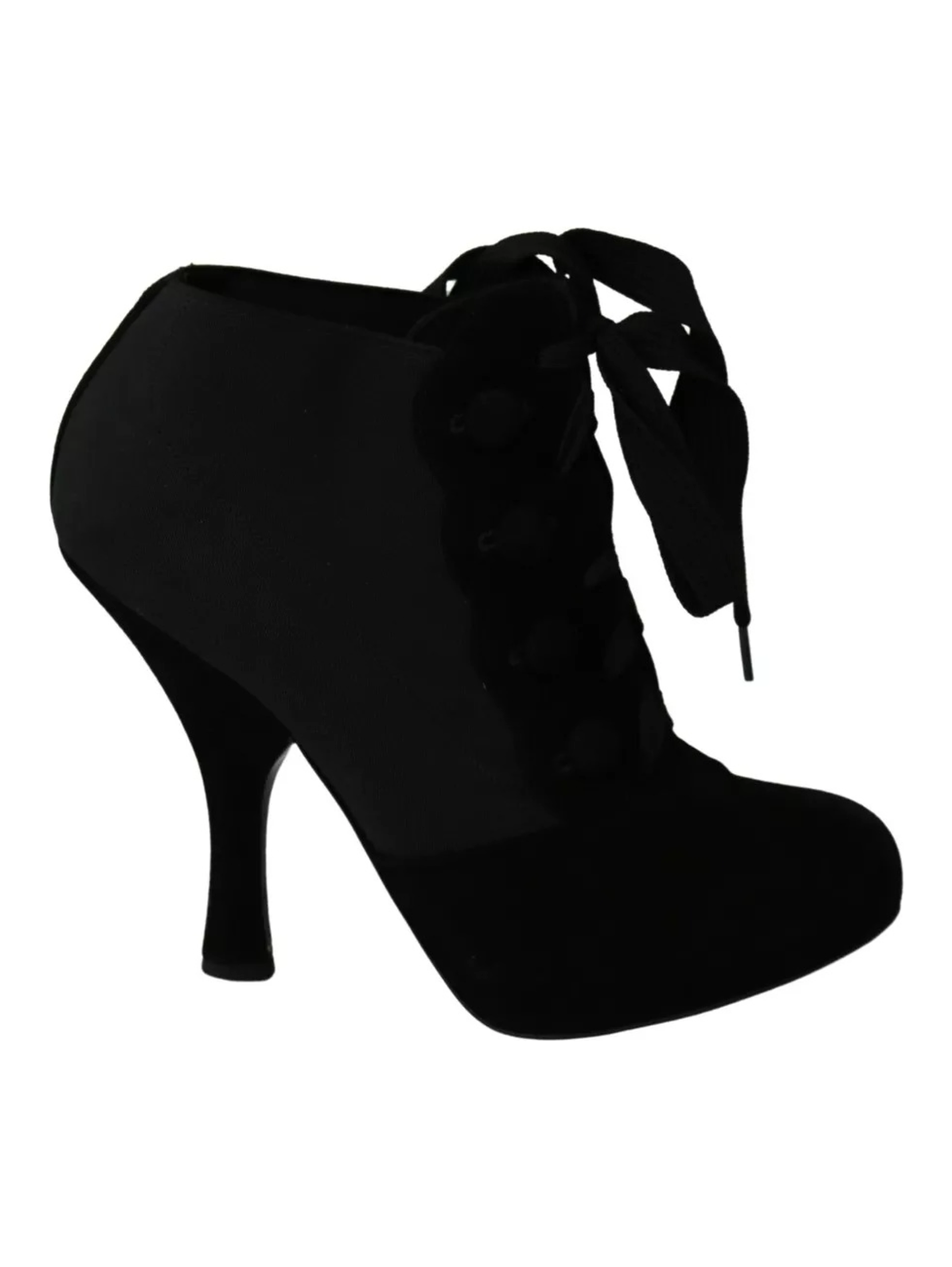 Black Suede Stretch Ankle Boots Booties Shoes