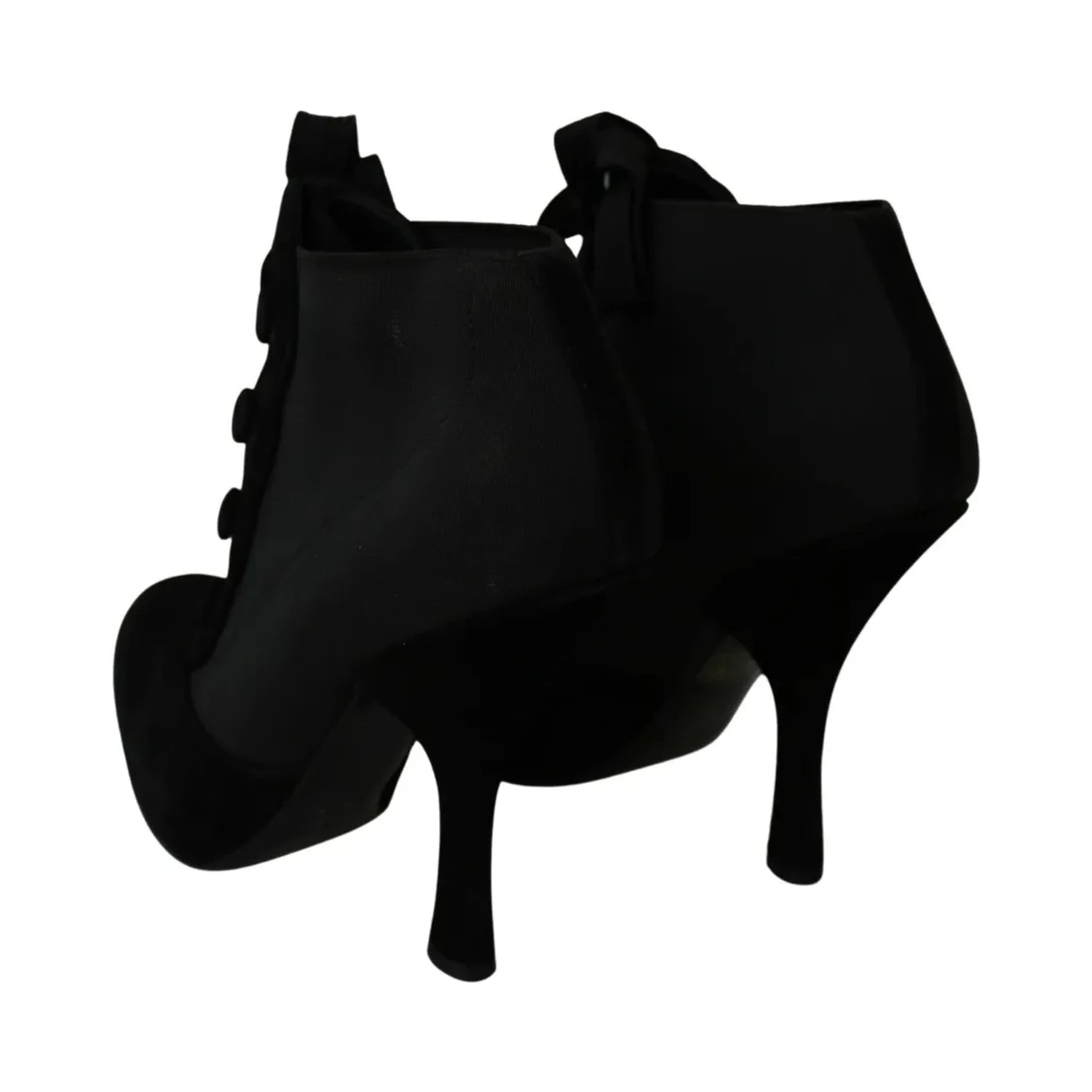 Black Suede Stretch Ankle Boots Booties Shoes
