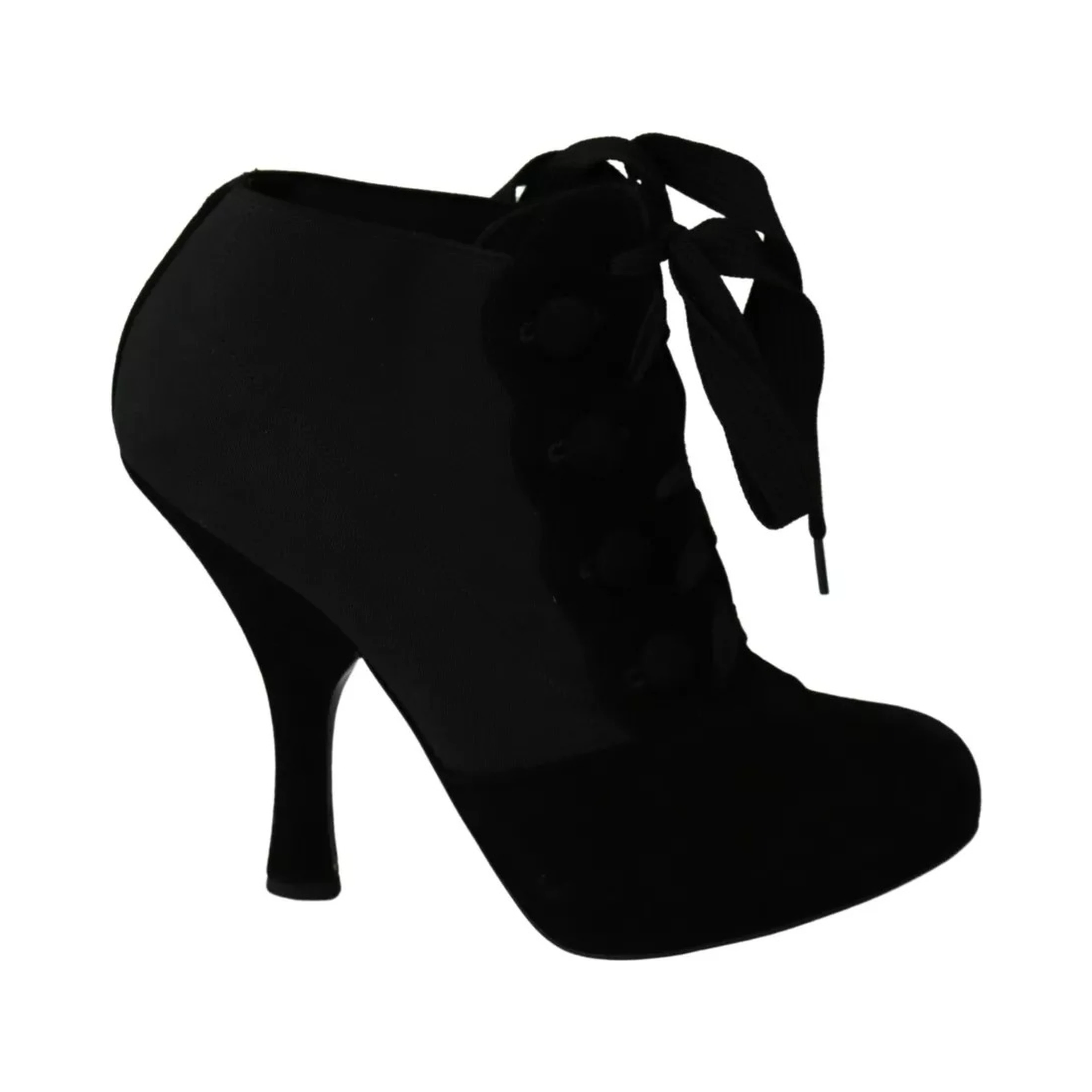 Black Suede Stretch Ankle Boots Booties Shoes