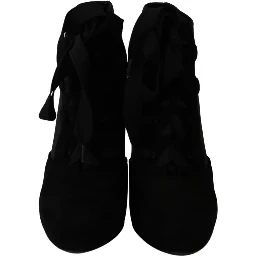 Black Suede Stretch Ankle Boots Booties Shoes
