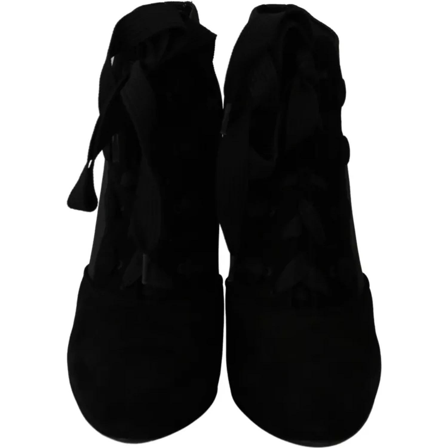 Black Suede Stretch Ankle Boots Booties Shoes
