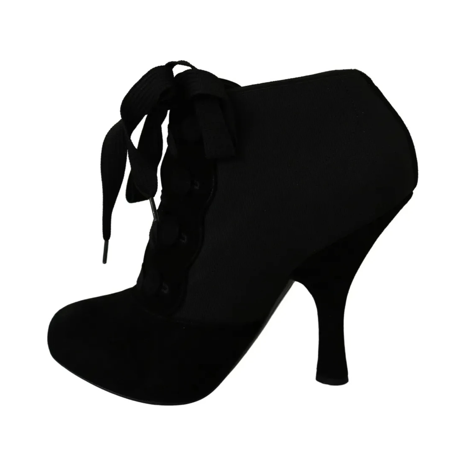 Black Suede Stretch Ankle Boots Booties Shoes