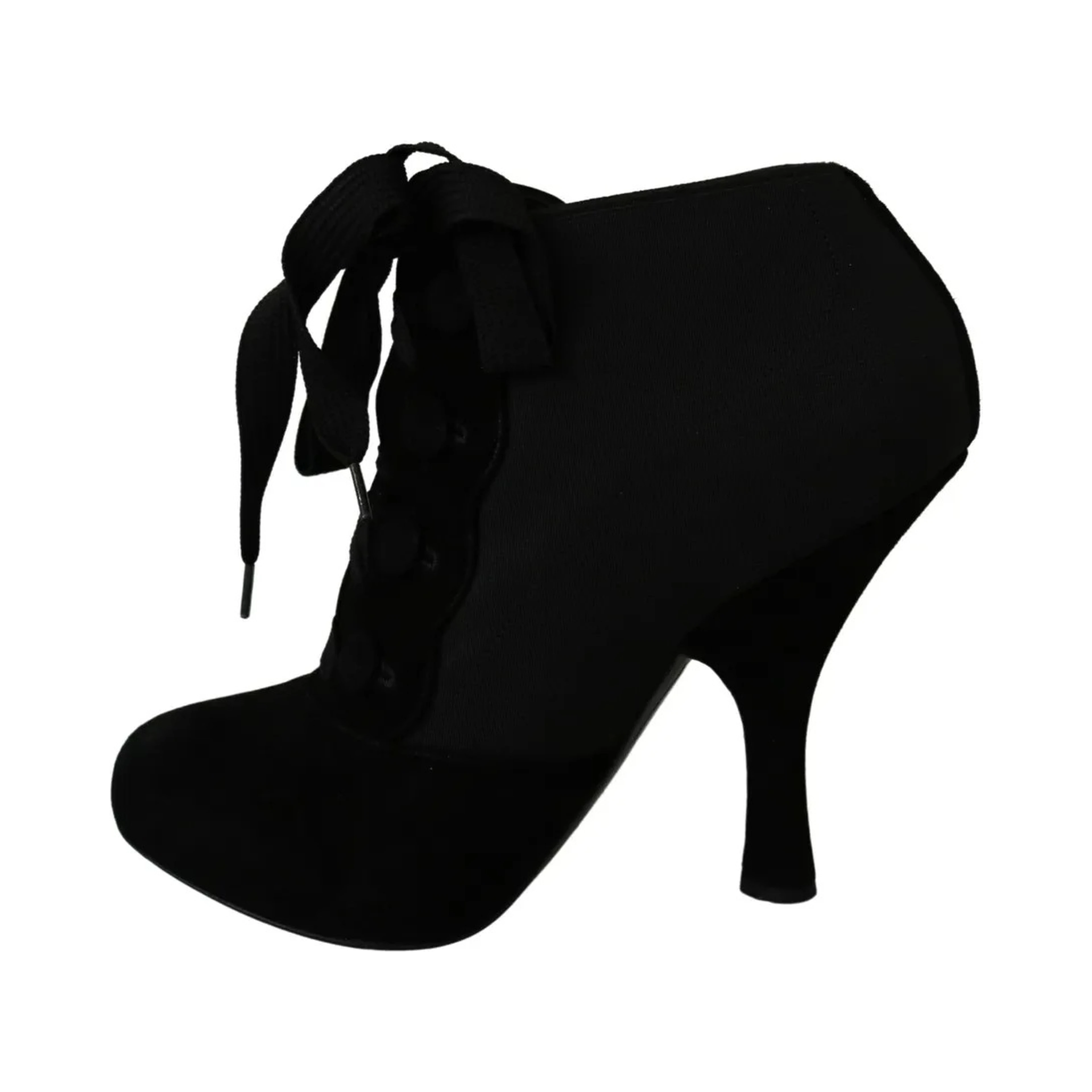 Black Suede Stretch Ankle Boots Booties Shoes