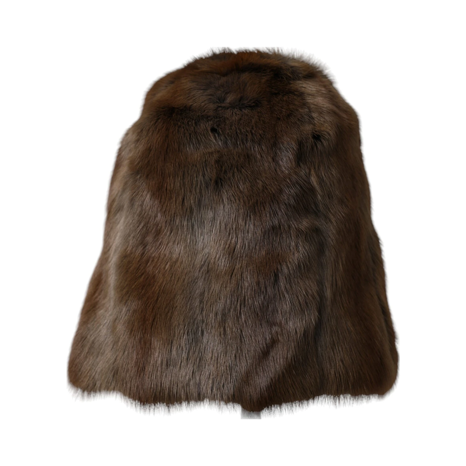Brown Weasel Fur Womens Cashmere Hat Beanie