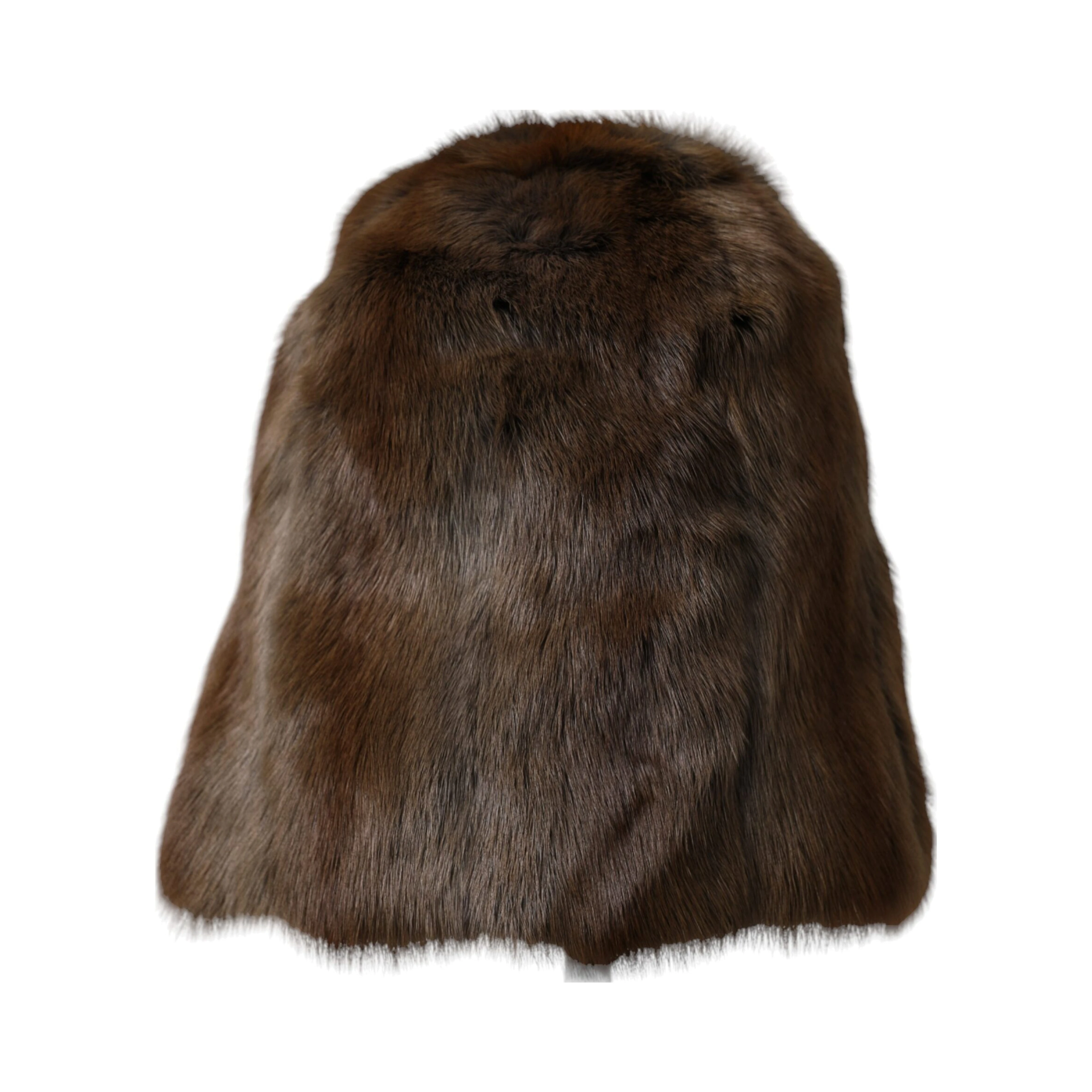 Brown Weasel Fur Womens Cashmere Hat Beanie