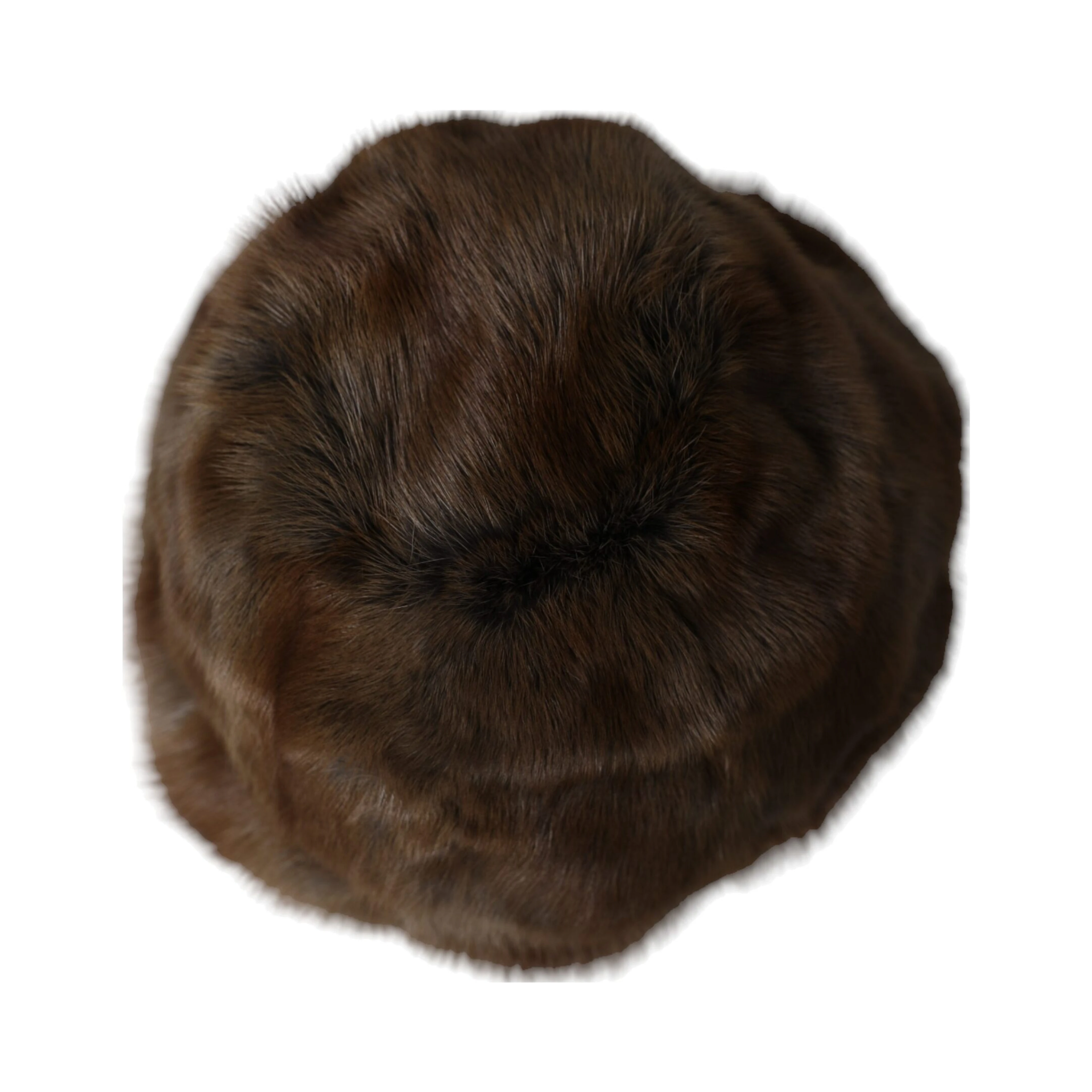 Brown Weasel Fur Womens Cashmere Hat Beanie