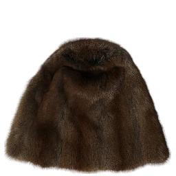 Brown Weasel Fur Womens Cashmere Hat Beanie