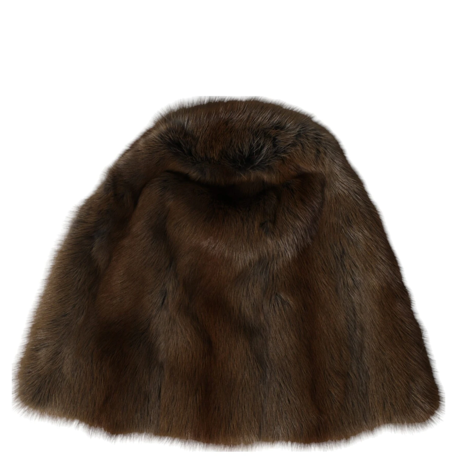 Brown Weasel Fur Womens Cashmere Hat Beanie