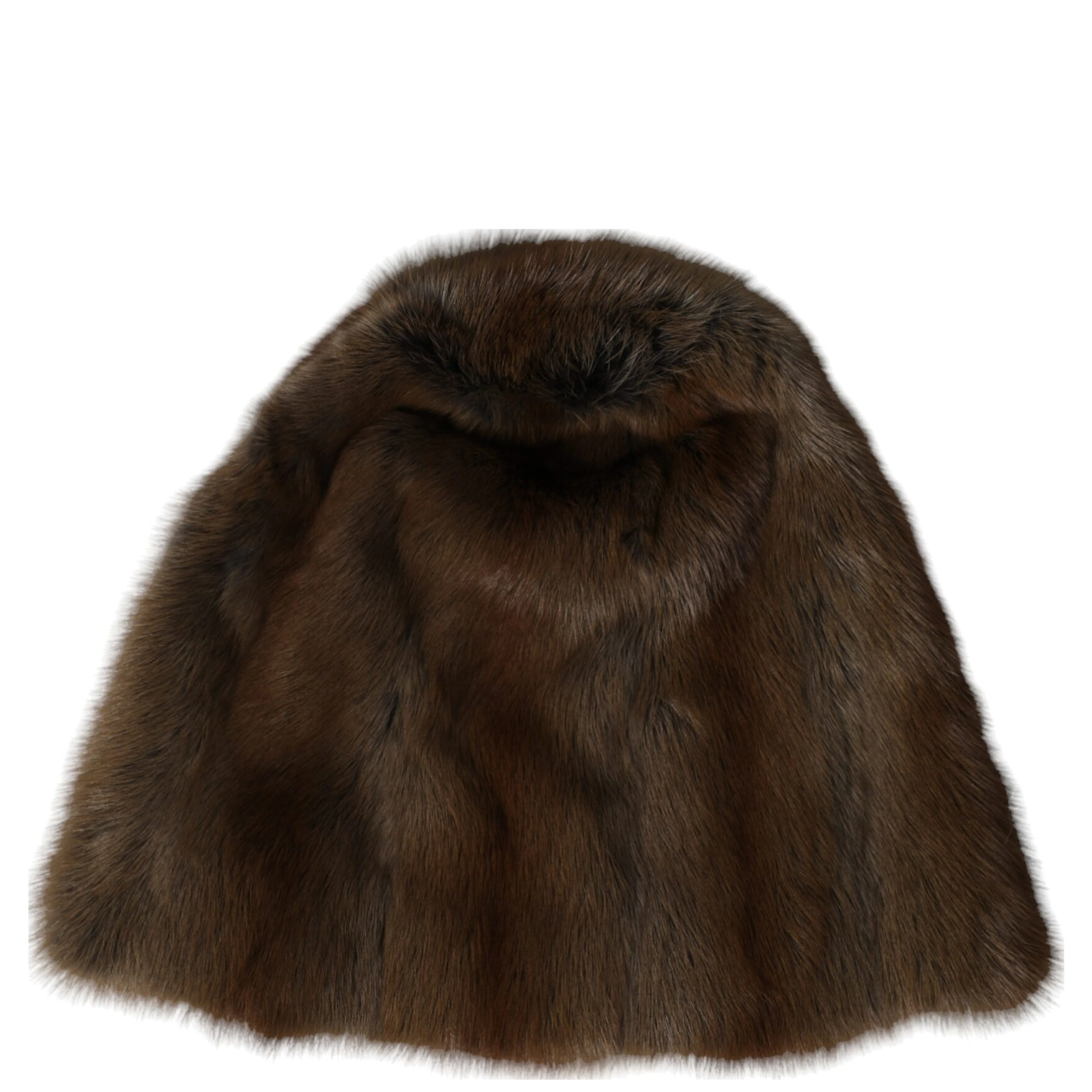 Brown Weasel Fur Womens Cashmere Hat Beanie
