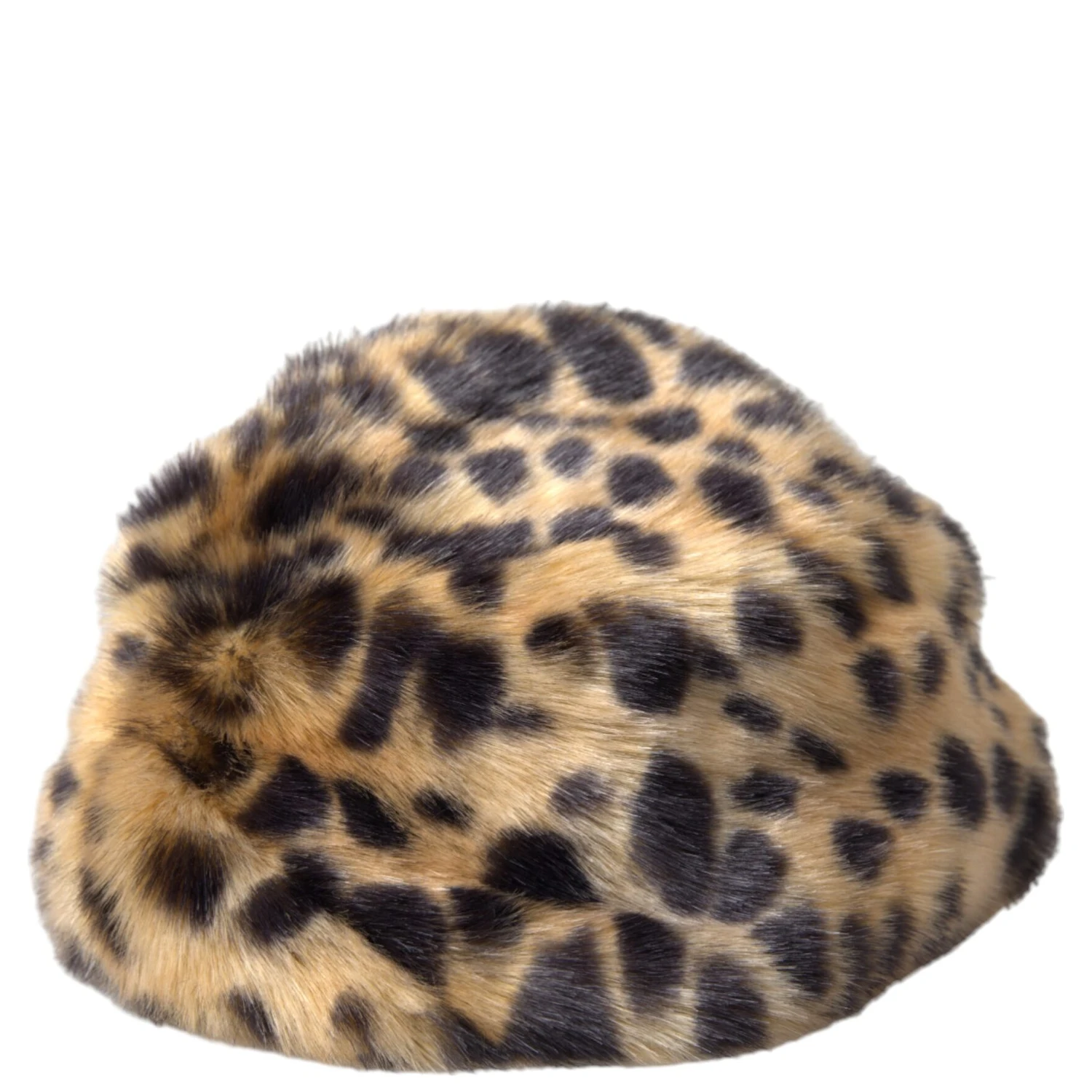 Brown Leopard Fur Women Bucket Hat