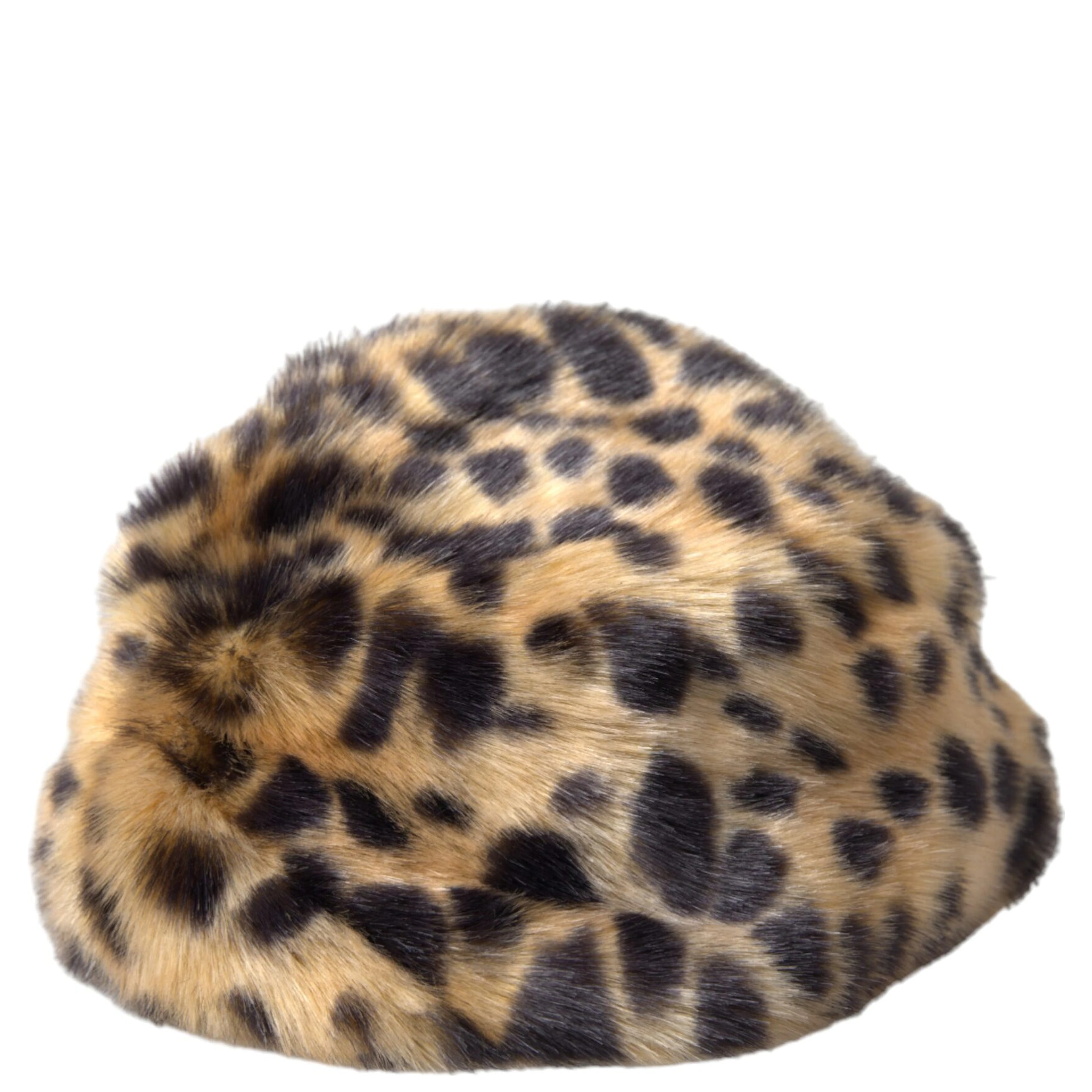Brown Leopard Fur Women Bucket Hat