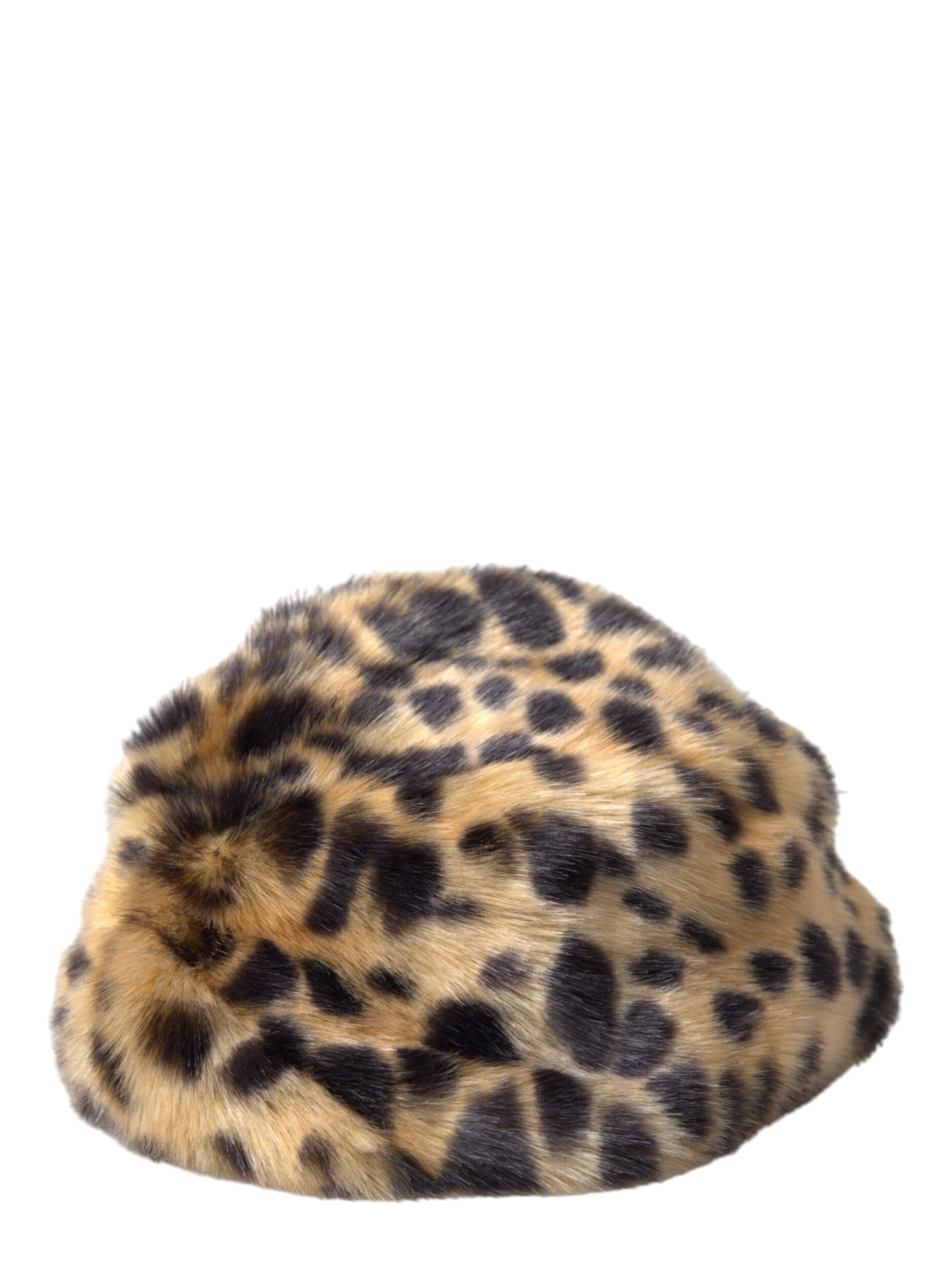 Brown Leopard Fur Women Bucket Hat