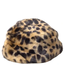 Brown Leopard Fur Women Bucket Hat
