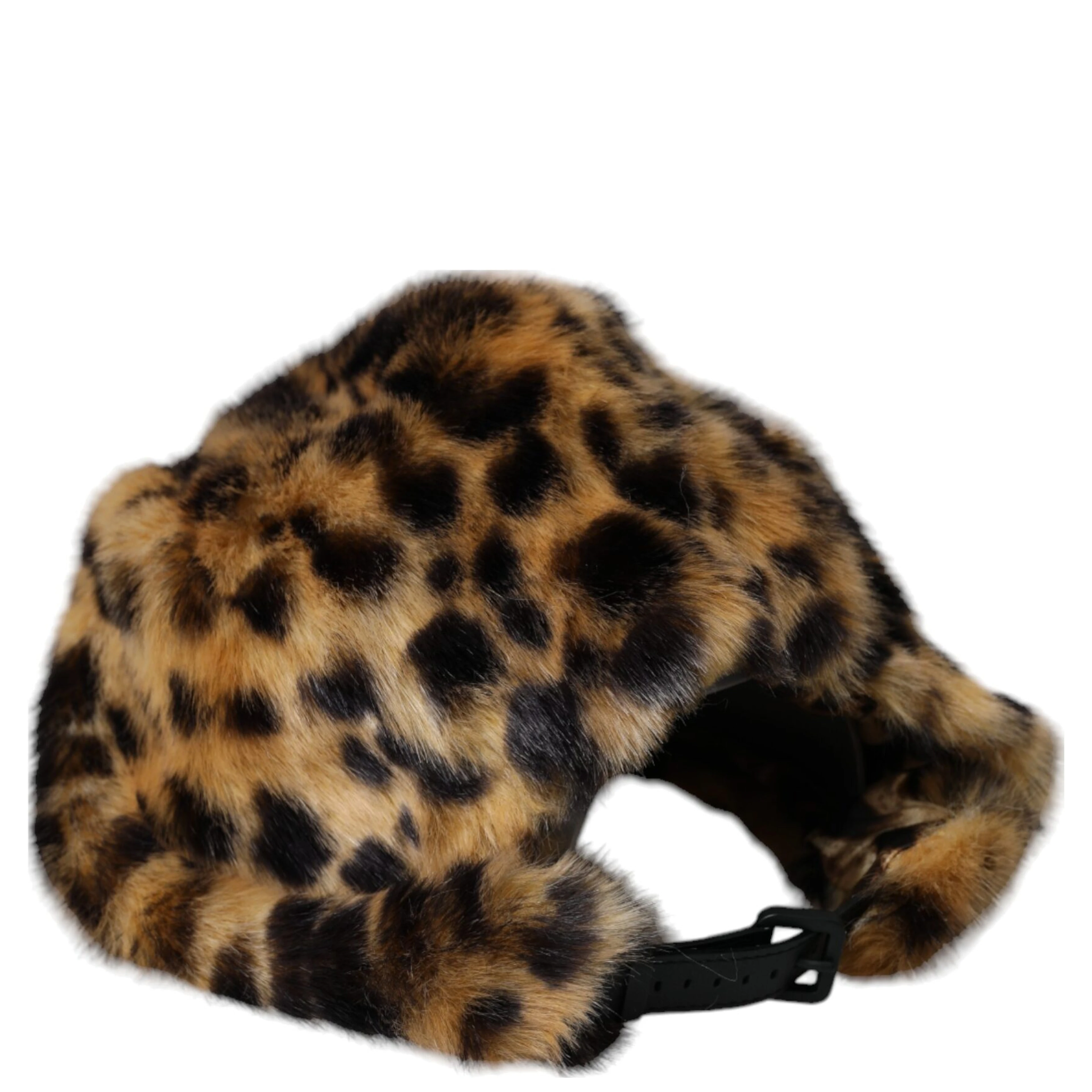 Brown Leopard Fur Women Bucket Hat