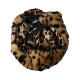 Brown Leopard Fur Women Bucket Hat