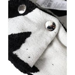 Black White Wool Whole Head Wrap Hat