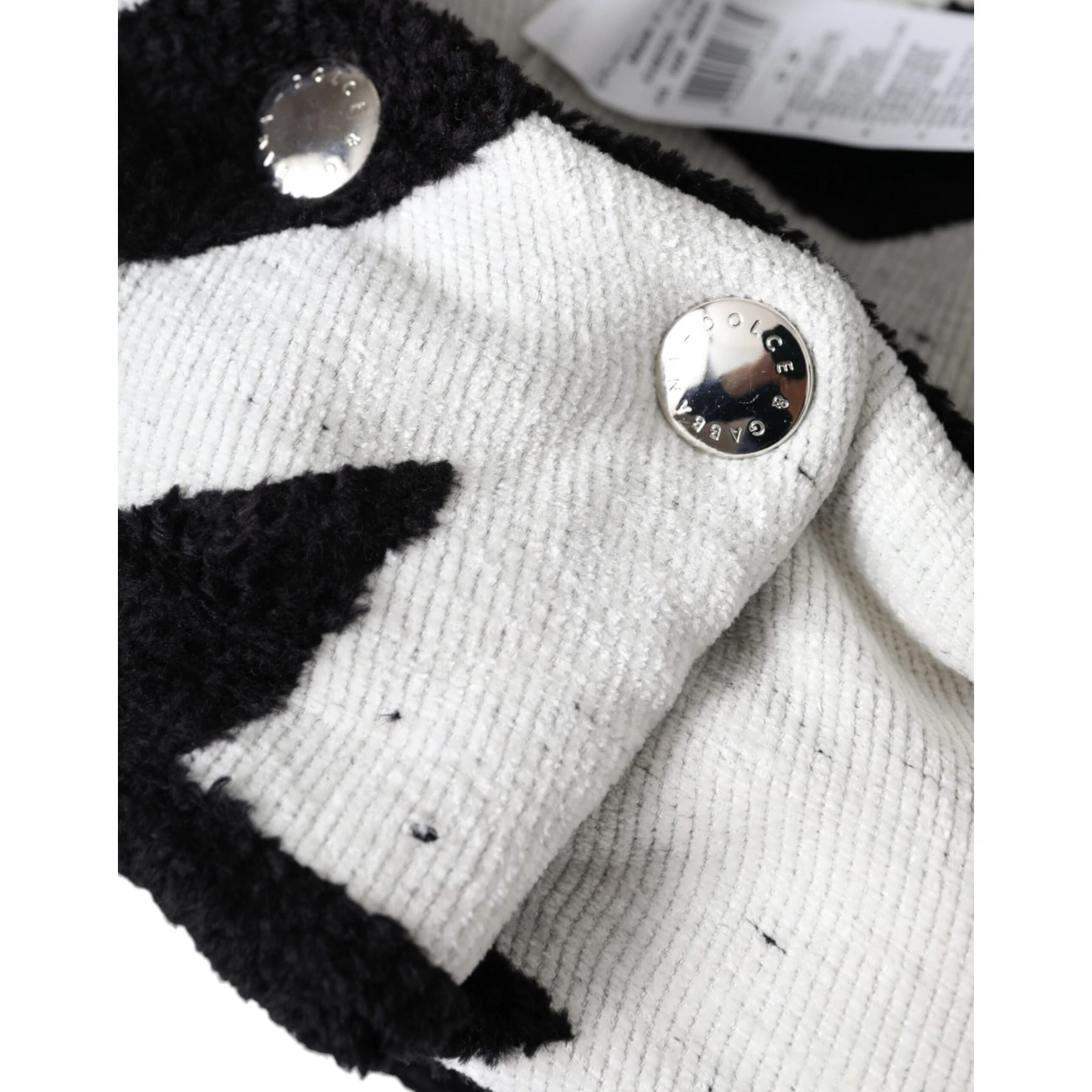 Black White Wool Whole Head Wrap Hat