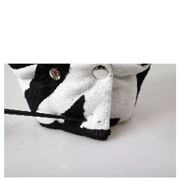 Black White Wool Whole Head Wrap Hat