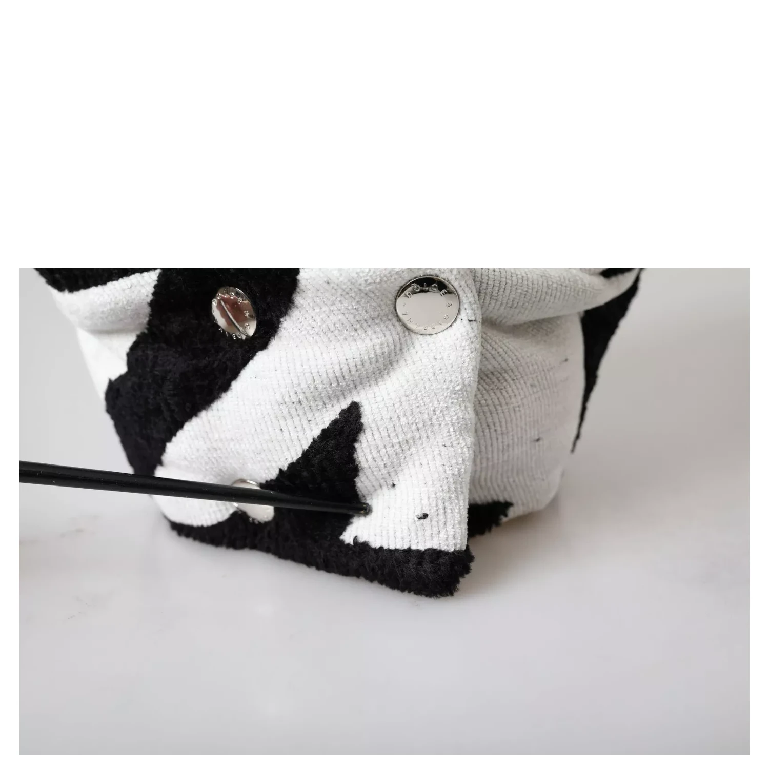 Black White Wool Whole Head Wrap Hat