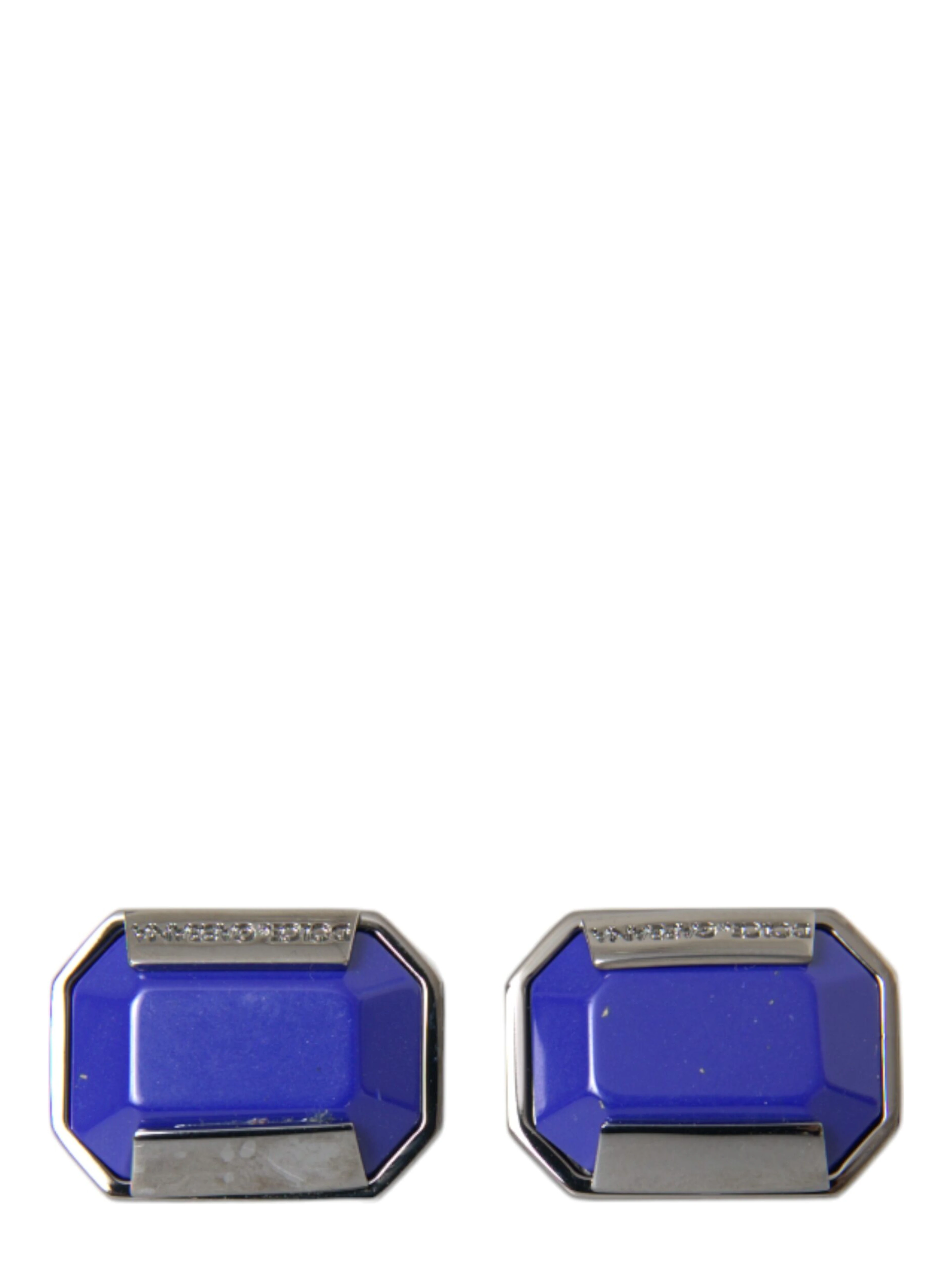 Silver Plated Brass Pin Crystal Cufflinks