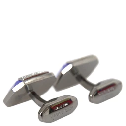 Silver Plated Brass Pin Crystal Cufflinks