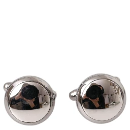 Silver Plated Brass Round Pin Men Cufflinks