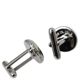 Silver Plated Brass Round Pin Men Cufflinks
