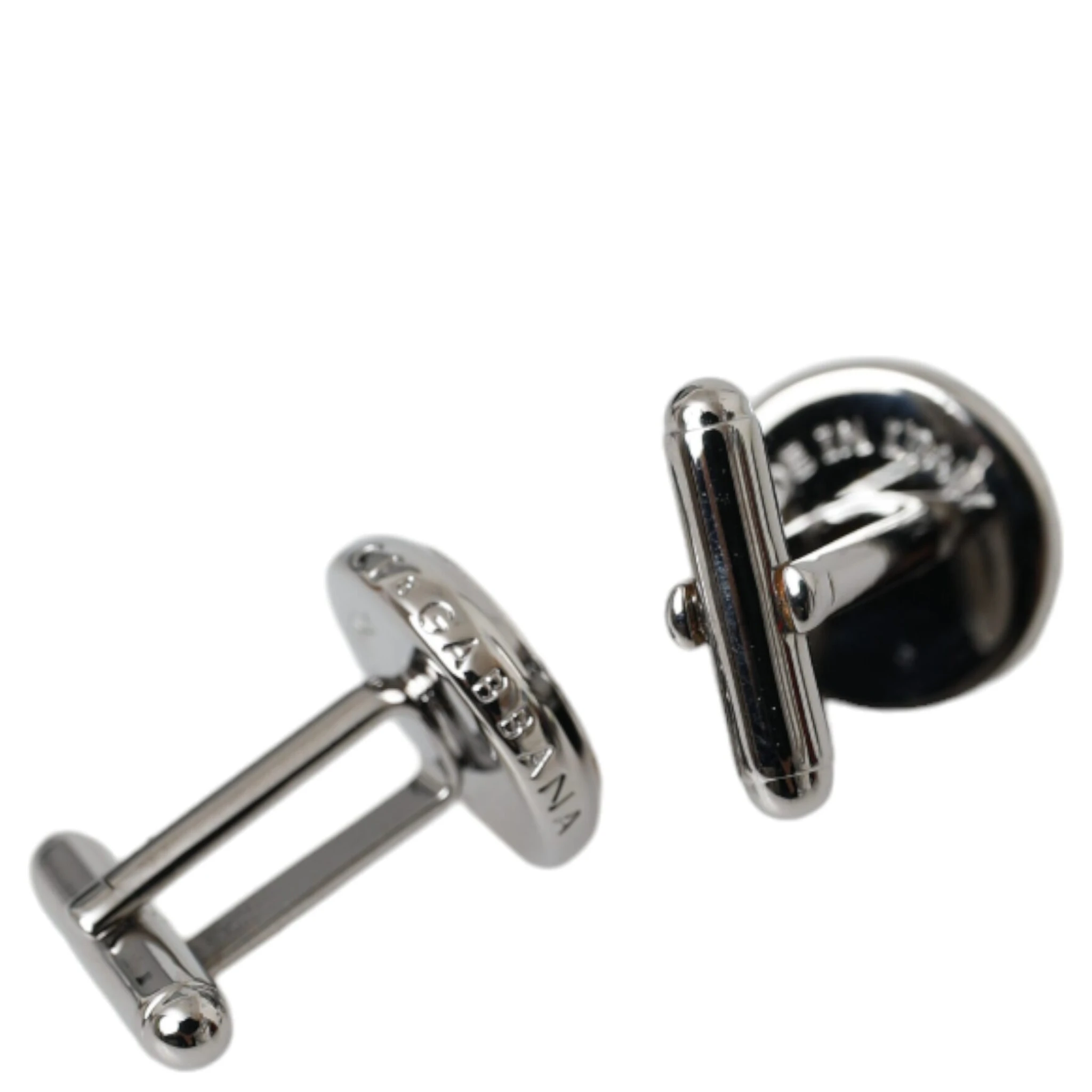 Silver Plated Brass Round Pin Men Cufflinks
