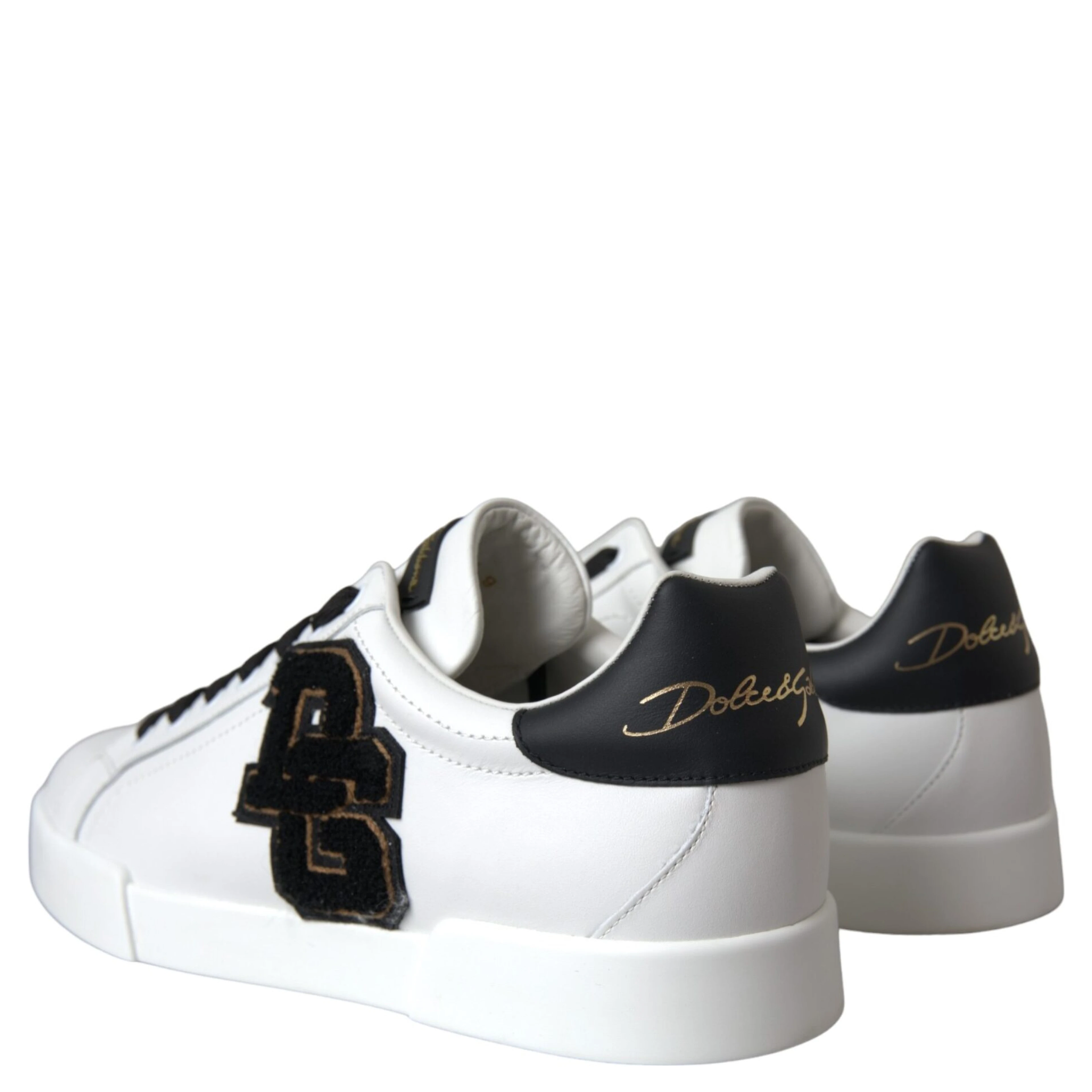 White Leather DG Logo Casual Low Top Sneakers Shoes