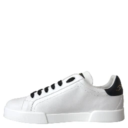 White Leather DG Logo Casual Low Top Sneakers Shoes