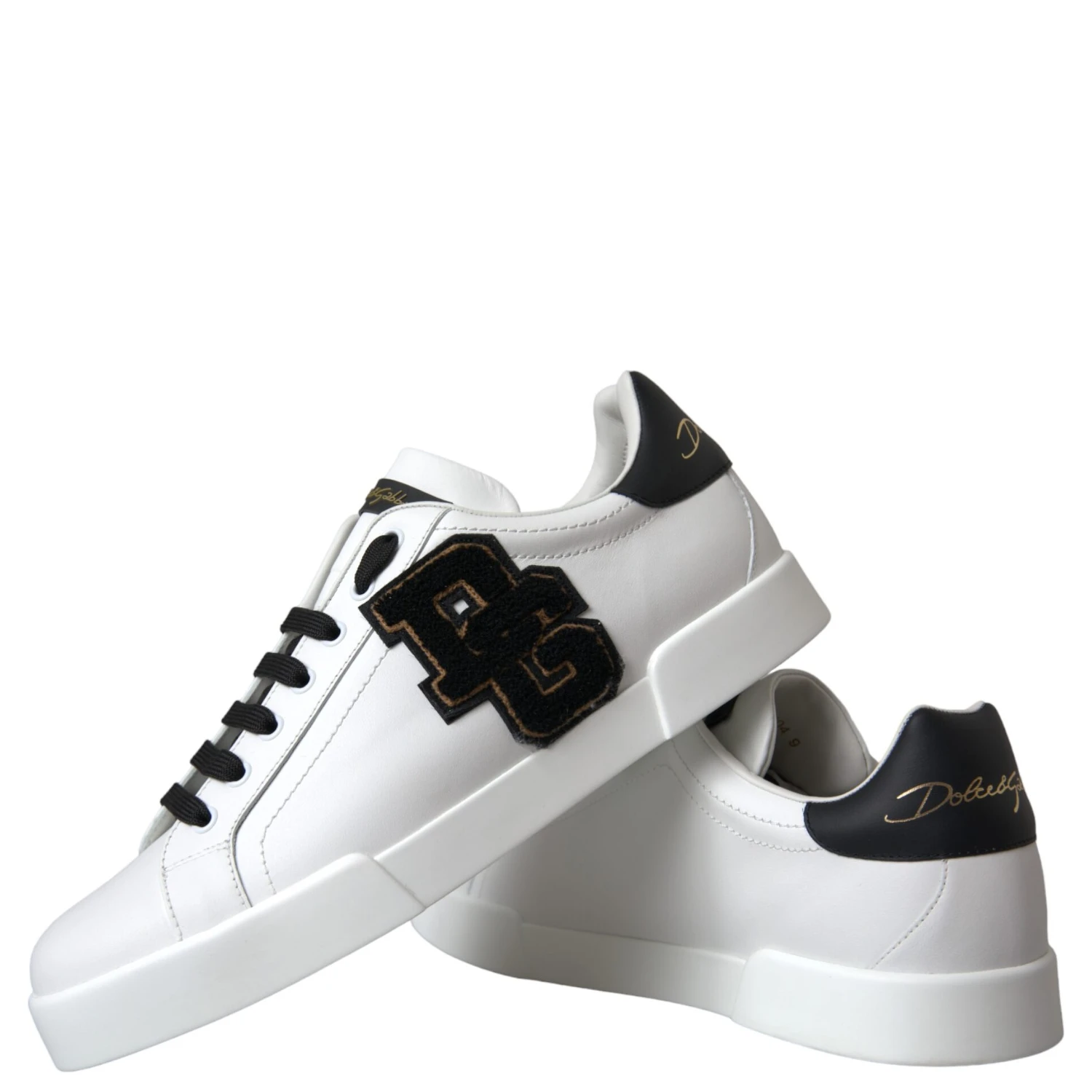 White Leather DG Logo Casual Low Top Sneakers Shoes