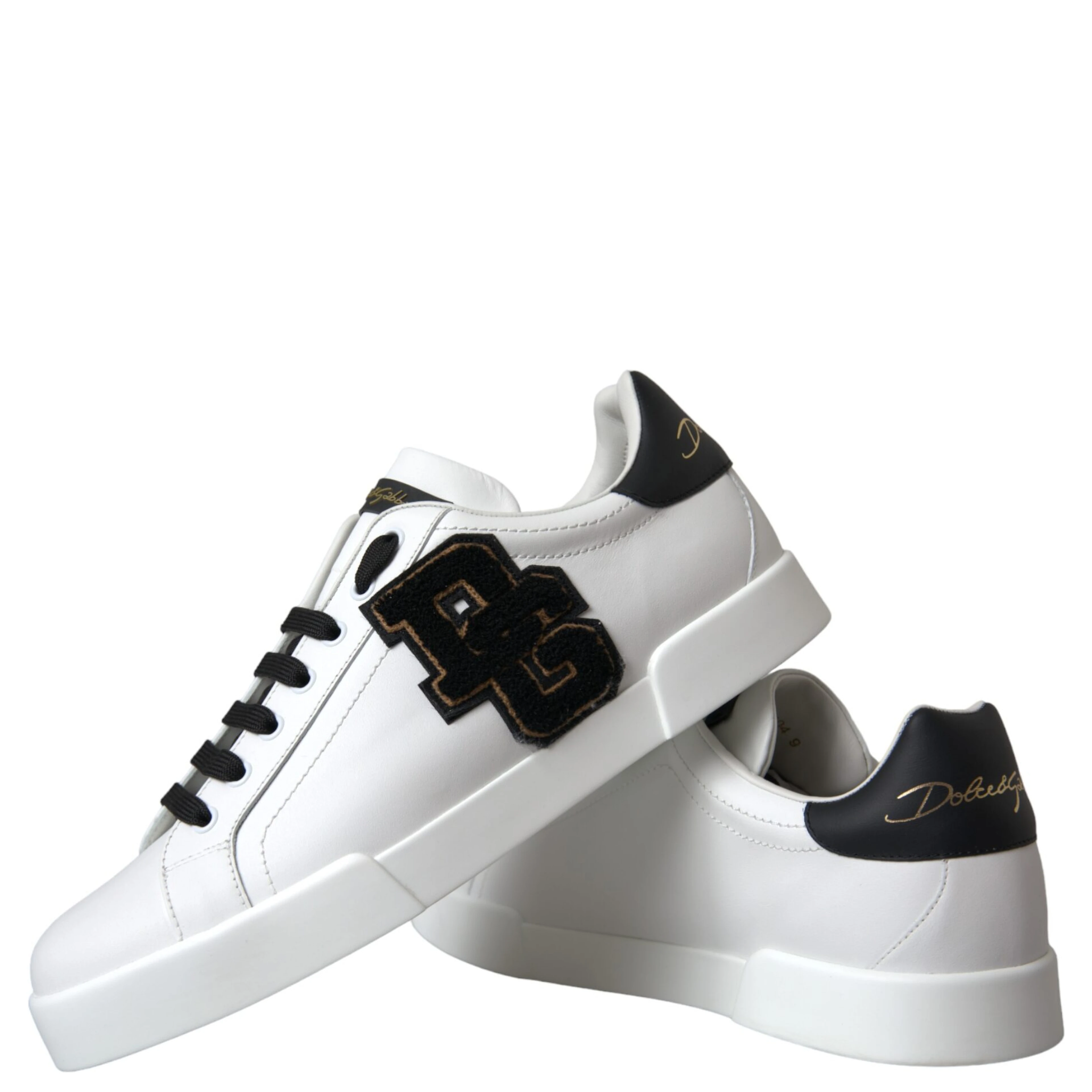 White Leather DG Logo Casual Low Top Sneakers Shoes