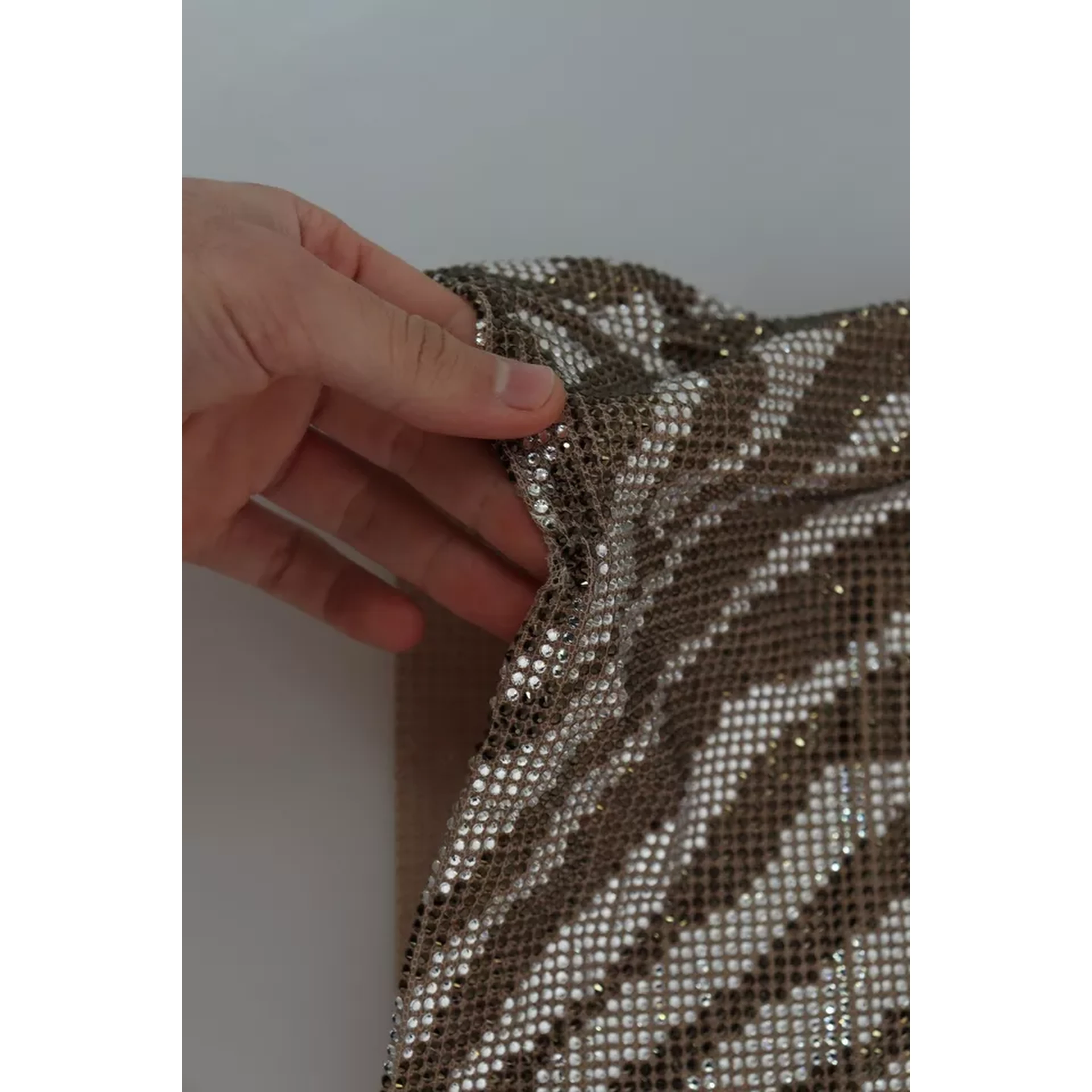 Brown Crystal Shift Mini Zebra Silver Dress