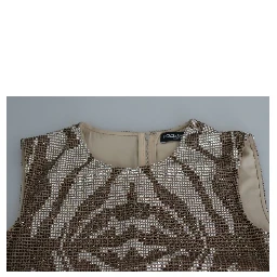 Brown Crystal Shift Mini Zebra Silver Dress