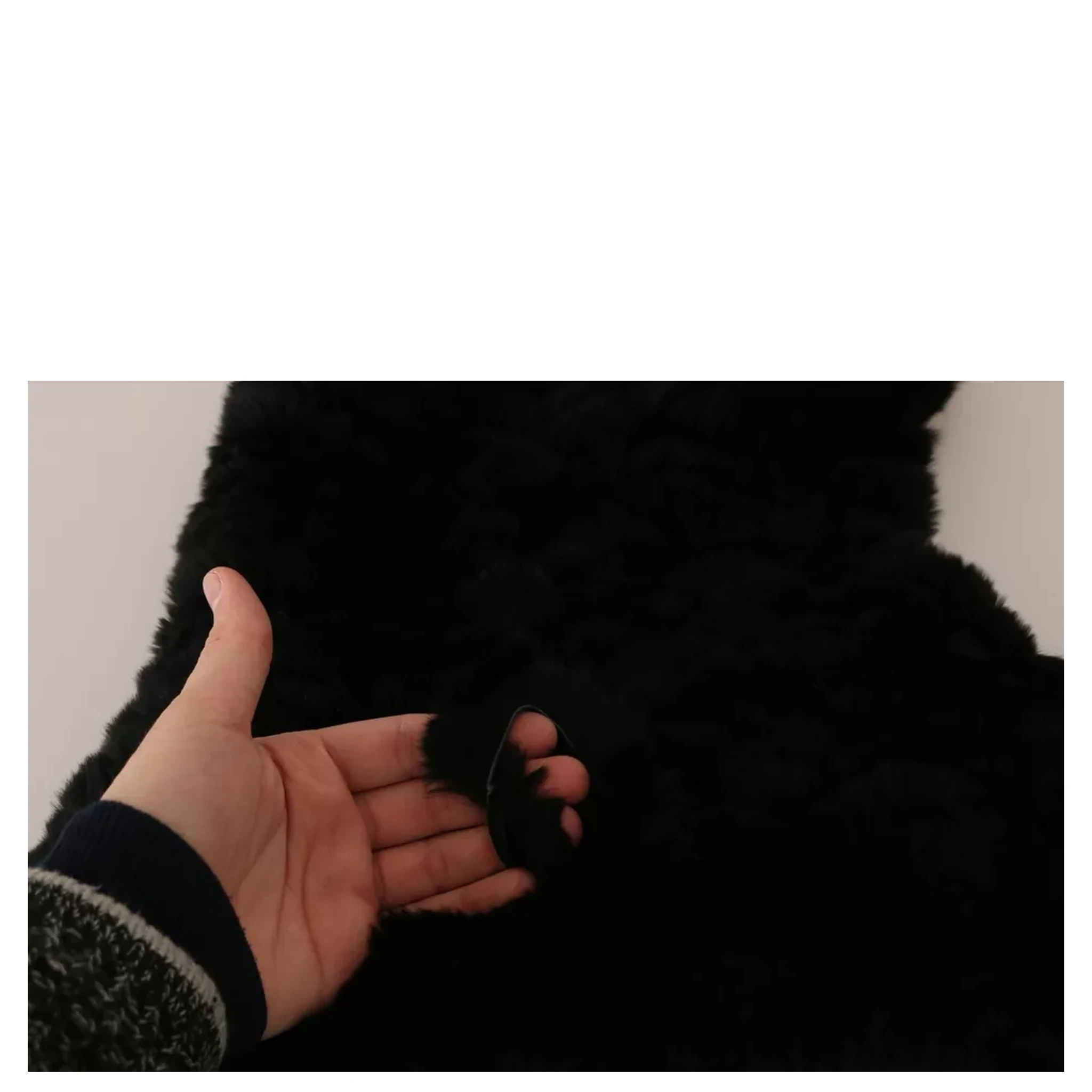Black Silver Fox Fur Cashmere Hooded Scarf