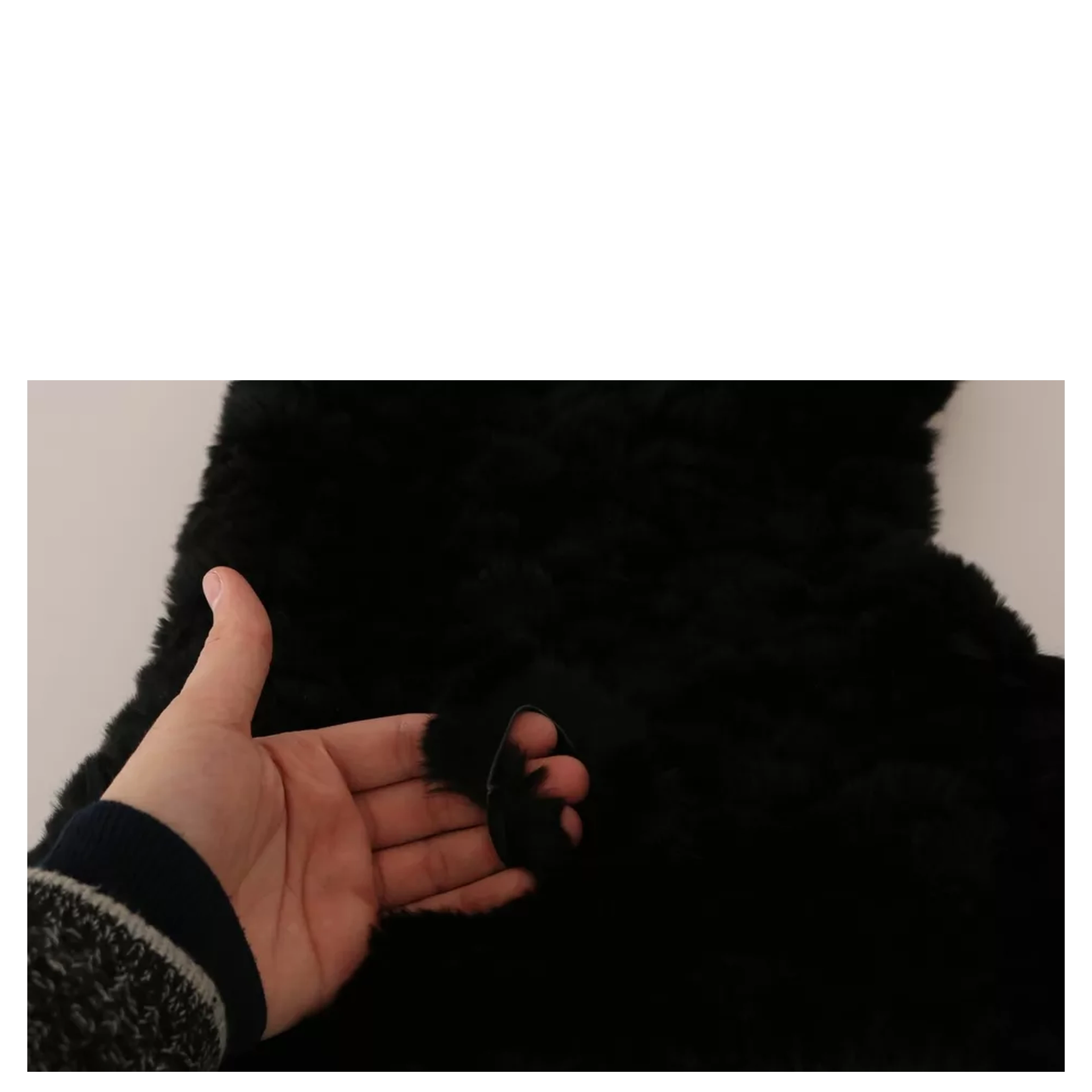 Black Silver Fox Fur Cashmere Hooded Scarf