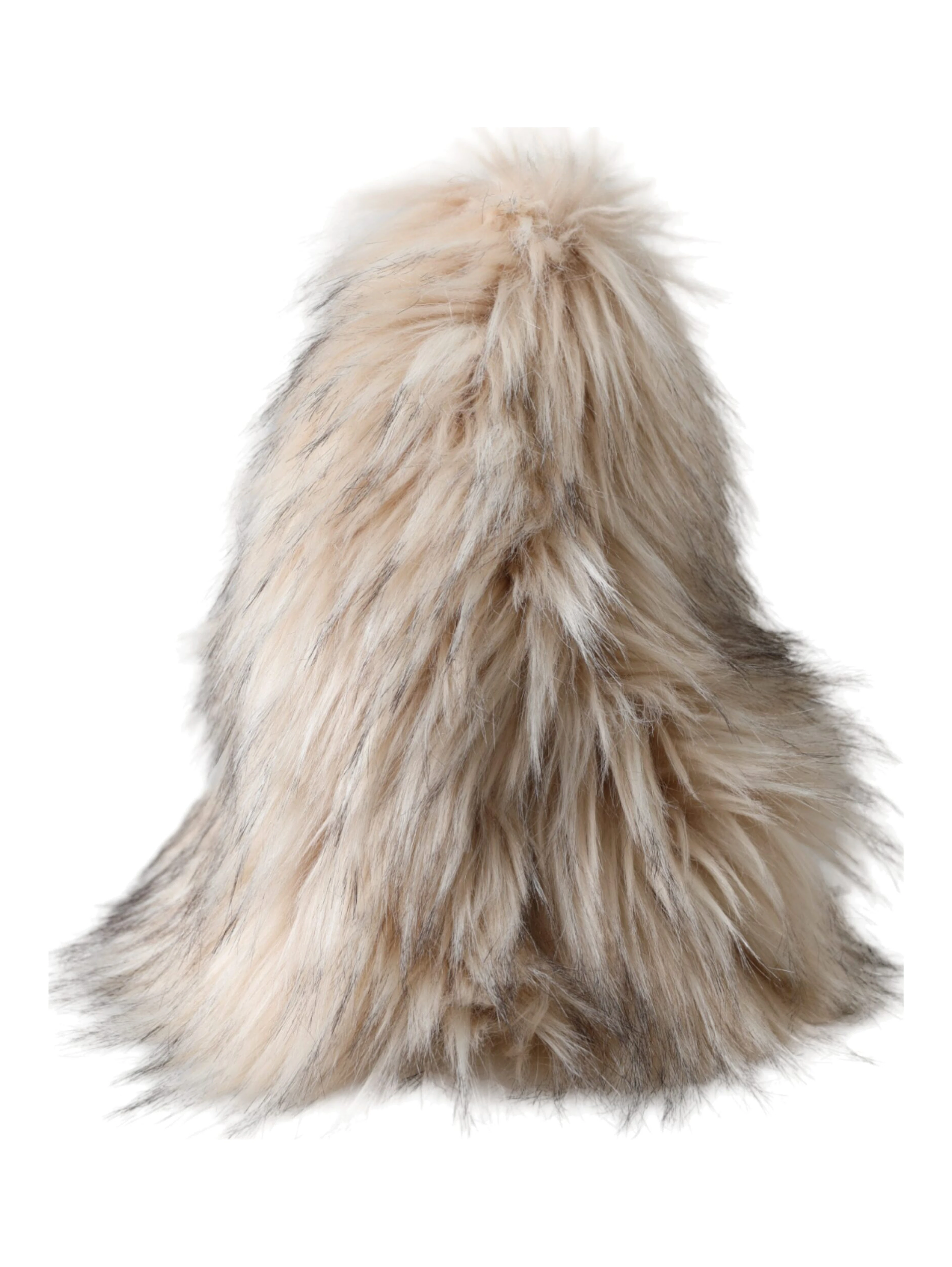 Beige Acrylic Fur Women Bucket Hat