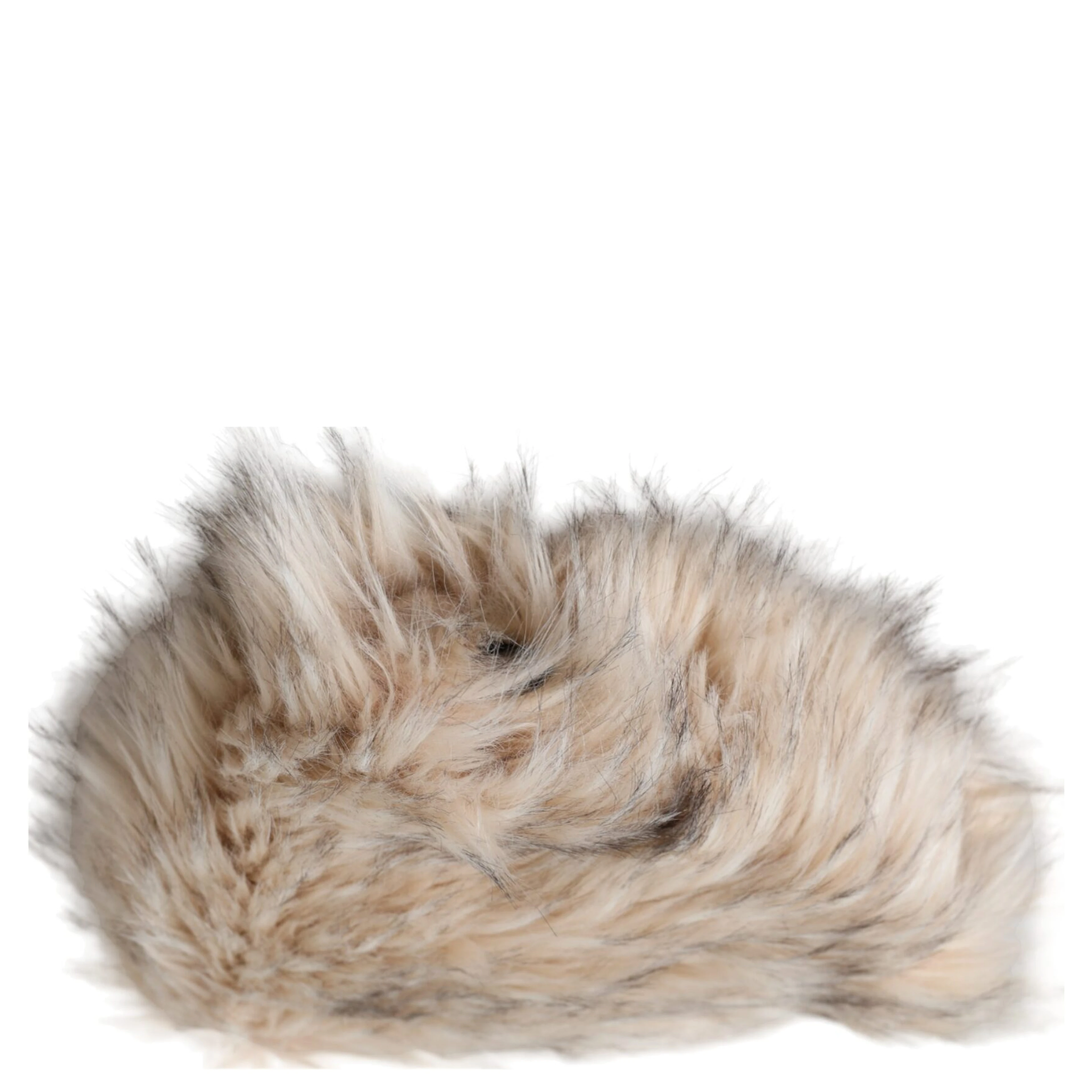 Beige Acrylic Fur Women Bucket Hat