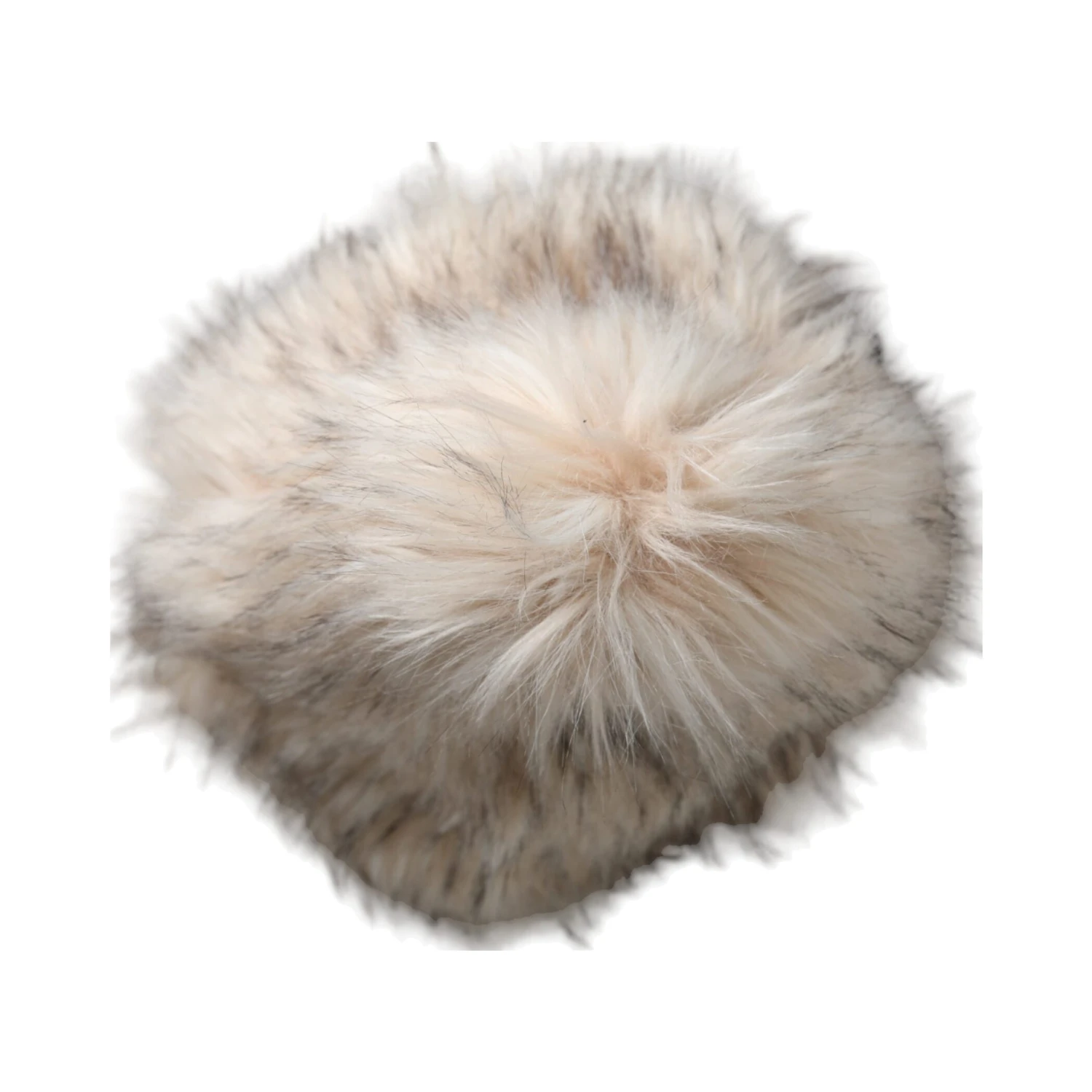 Beige Acrylic Fur Women Bucket Hat