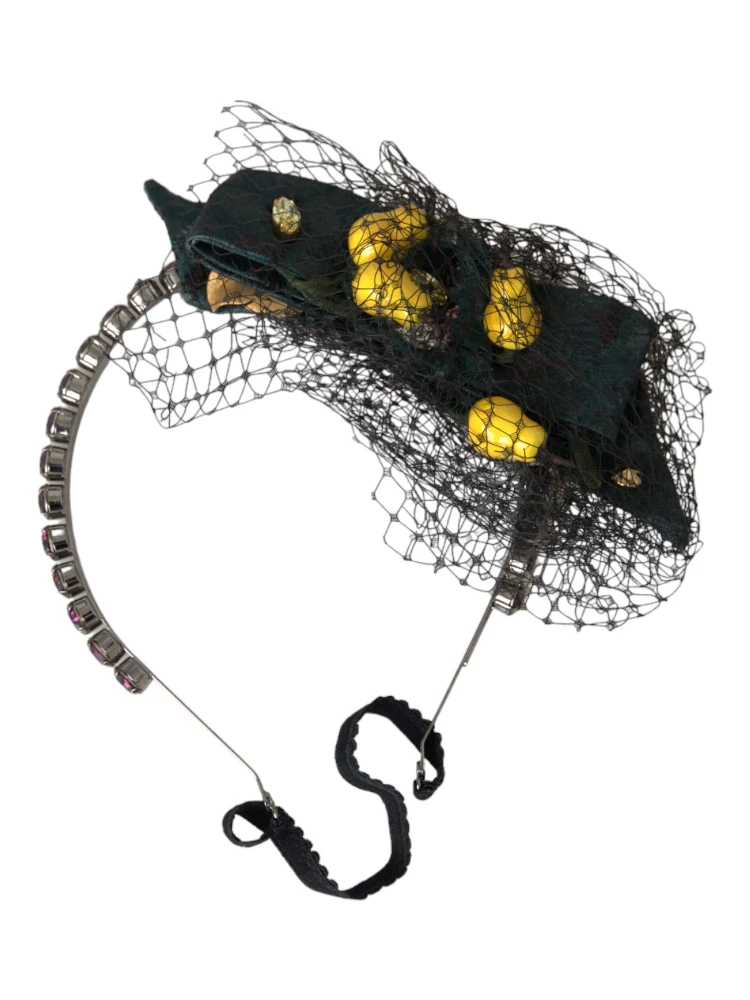 Black Lemons Sicily Purple Crystal Net Headband Diadem